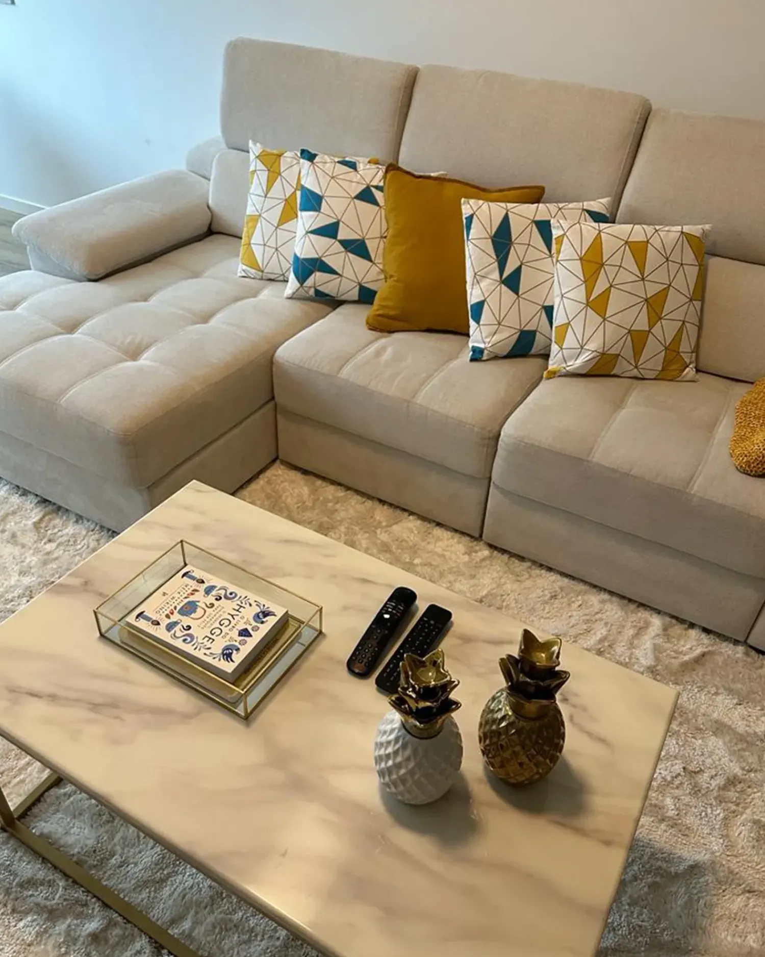 Beliani Accessorio decorativo Ananas TYANA Ceramica Bianco
