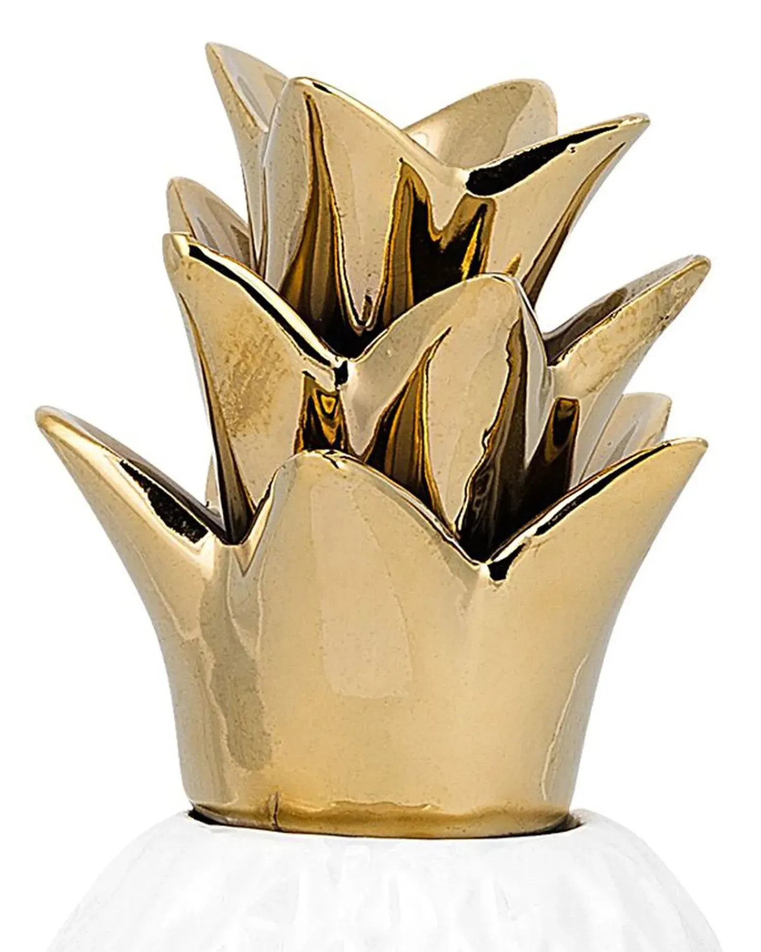 Beliani Accessorio decorativo Ananas TYANA Ceramica Bianco