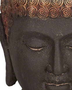 Outlet Beliani Accessorio decorativo Buddha CARUM Ceramica Nero Nero Oro