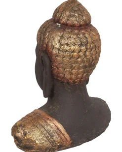 Outlet Beliani Accessorio decorativo Buddha CARUM Ceramica Nero Nero Oro