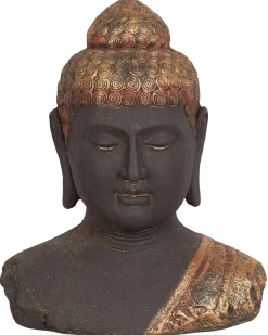 Outlet Beliani Accessorio decorativo Buddha CARUM Ceramica Nero Nero Oro