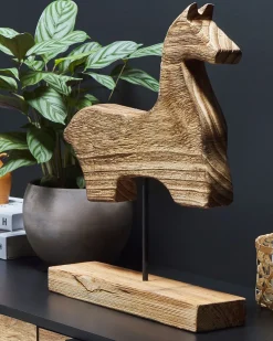 Clearance Beliani Accessorio decorativo Cavallo COLIMA Legno di Paulownia chiaro Marrone