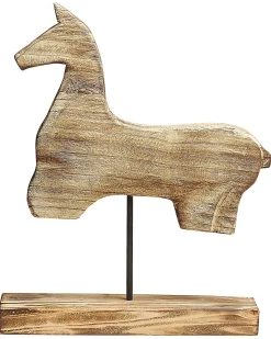 Clearance Beliani Accessorio decorativo Cavallo COLIMA Legno di Paulownia chiaro Marrone
