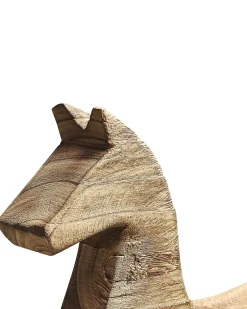 Clearance Beliani Accessorio decorativo Cavallo COLIMA Legno di Paulownia chiaro Marrone