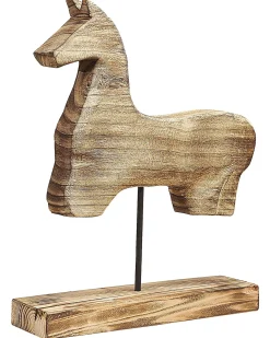 Clearance Beliani Accessorio decorativo Cavallo COLIMA Legno di Paulownia chiaro Marrone