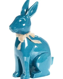 Hot Beliani Accessorio decorativo Coniglio JAMBLES Ceramica Blu
