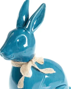 Hot Beliani Accessorio decorativo Coniglio JAMBLES Ceramica Blu
