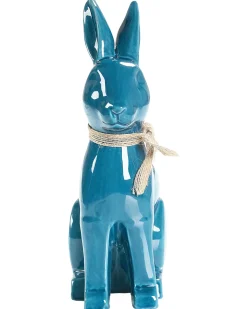 Hot Beliani Accessorio decorativo Coniglio JAMBLES Ceramica Blu