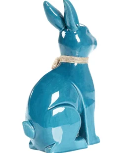 Hot Beliani Accessorio decorativo Coniglio JAMBLES Ceramica Blu