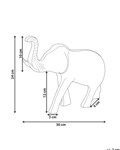 Outlet Beliani Accessorio decorativo Elefante MIOGOST Metallo Argento