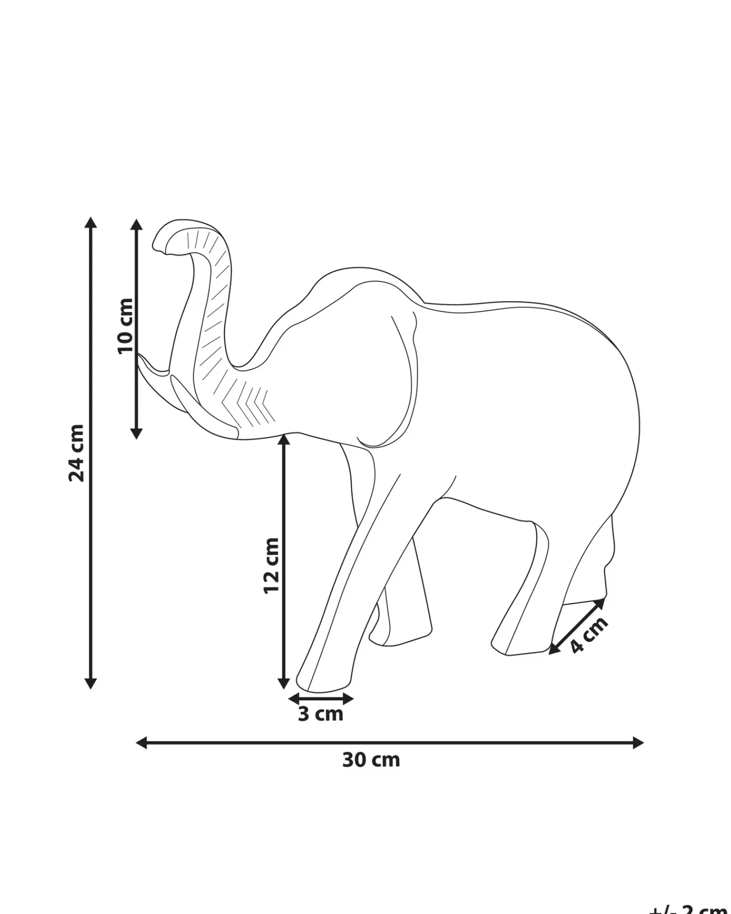 Outlet Beliani Accessorio decorativo Elefante MIOGOST Metallo Argento