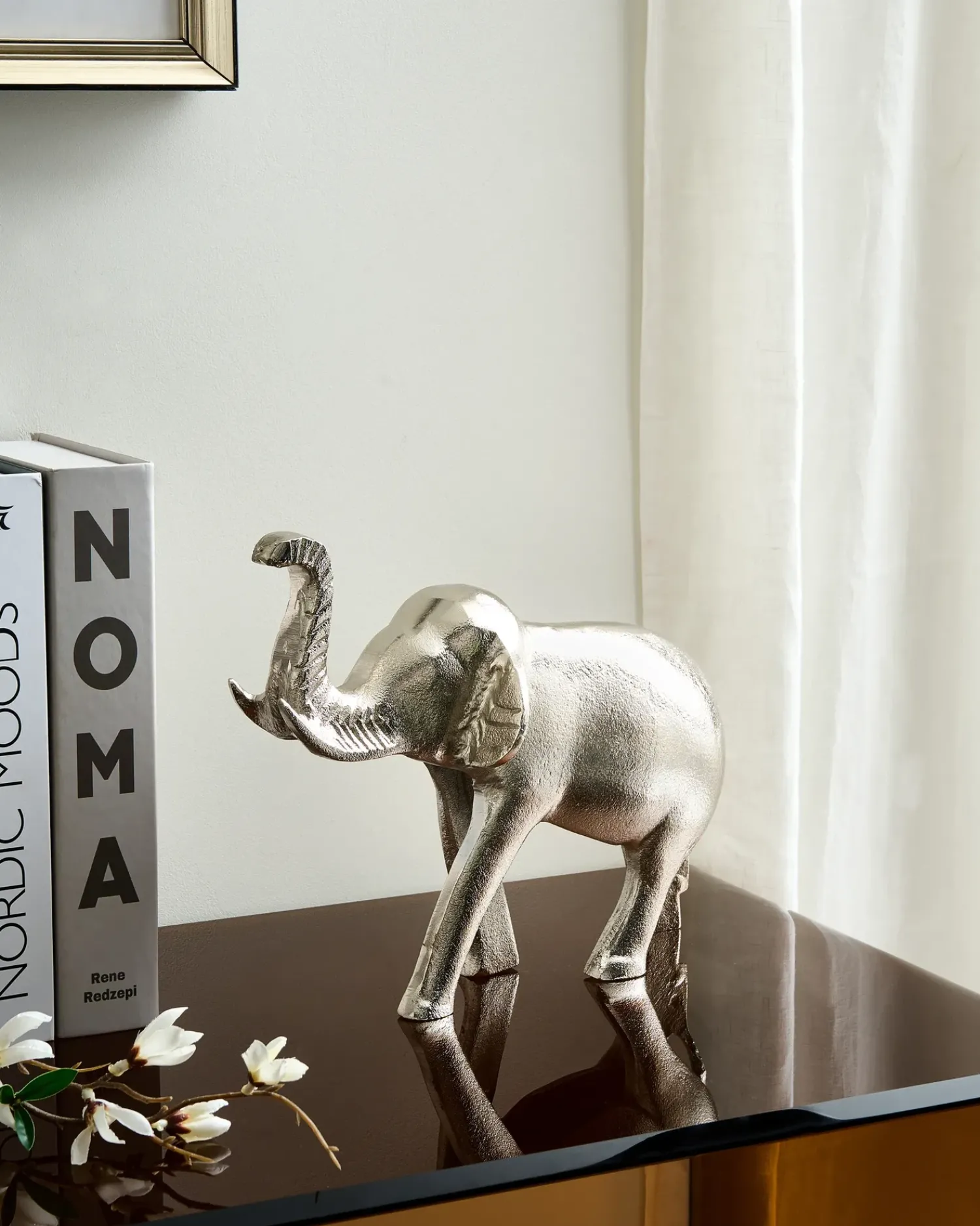 Outlet Beliani Accessorio decorativo Elefante MIOGOST Metallo Argento