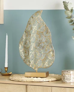 Best Beliani Accessorio decorativo Foglia LITHIUM Metallo Oro
