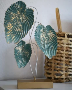 Online Beliani Accessorio decorativo Foglia SODIUM Metallo Foglia di tè Oro Blu