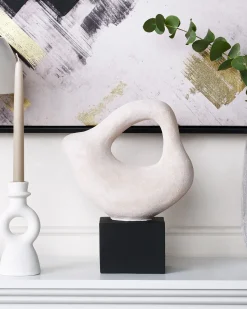 Best Beliani Accessorio decorativo KAVALA Ceramica Bianco sporco Bianco Nero