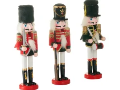 Outlet Beliani Accessorio decorativo LAGAN Schiaccianoci 30 cm Rosso Bianco Oro Rosso Nero