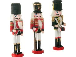 Outlet Beliani Accessorio decorativo LAGAN Schiaccianoci 30 cm Rosso Bianco Oro Rosso Nero