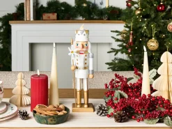 Clearance Beliani Accessorio decorativo LJUNGAN Schiaccianoci 37 cm Bianco Bianco Oro