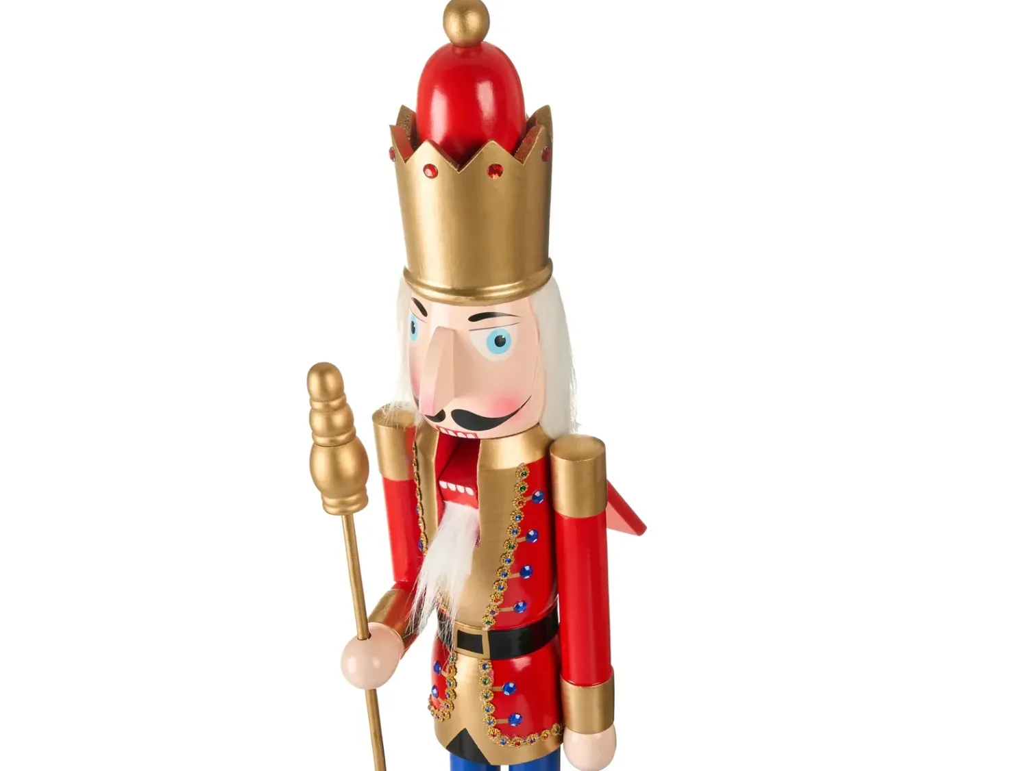 Hot Beliani Accessorio decorativo MALARAN Schiaccianoci 90 cm Rosso Oro Rosso Blu Nero