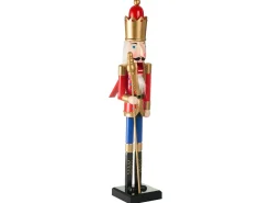Hot Beliani Accessorio decorativo MALARAN Schiaccianoci 90 cm Rosso Oro Rosso Blu Nero