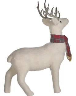 Sale Beliani Accessorio decorativo MUSTOLA Renna Bianco Bianco Argento Rosso Verde