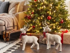 Sale Beliani Accessorio decorativo MUSTOLA Renna Bianco Bianco Argento Rosso Verde