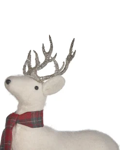 Sale Beliani Accessorio decorativo MUSTOLA Renna Bianco Bianco Argento Rosso Verde