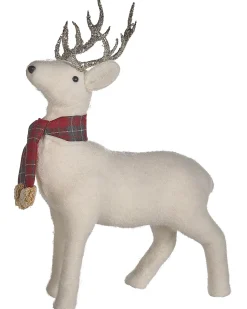 Sale Beliani Accessorio decorativo MUSTOLA Renna Bianco Bianco Argento Rosso Verde