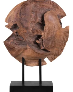 Sale Beliani Accessorio decorativo Pesce PLAICE FISH Legno di teak Marrone Marrone Nero