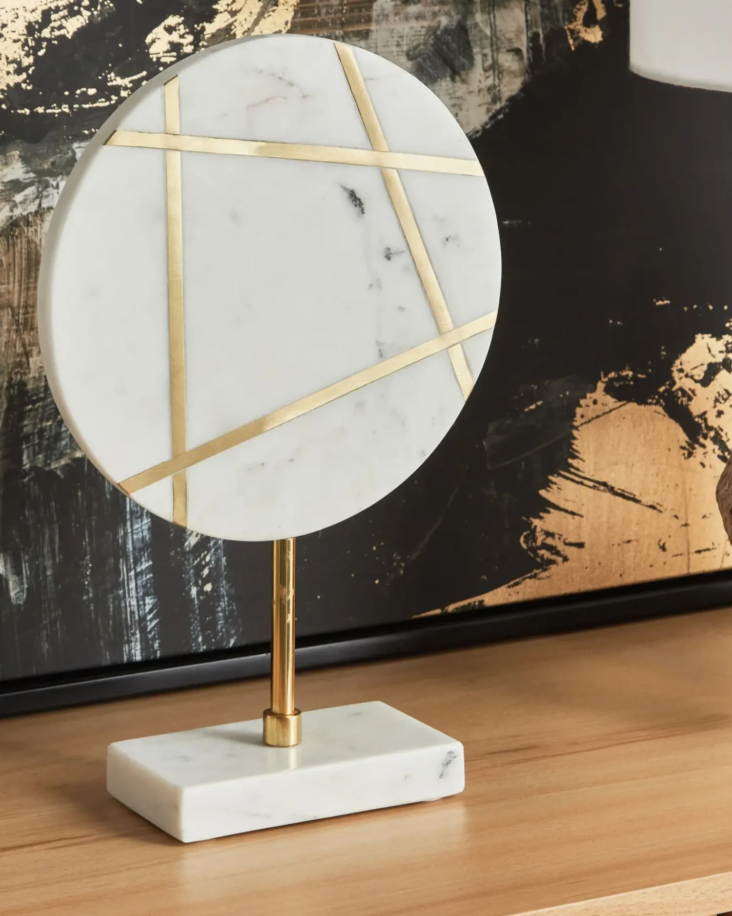Hot Beliani Accessorio decorativo RETHIMNO Pietra Bianco Bianco Oro