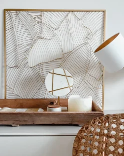 Hot Beliani Accessorio decorativo RETHIMNO Pietra Bianco Bianco Oro