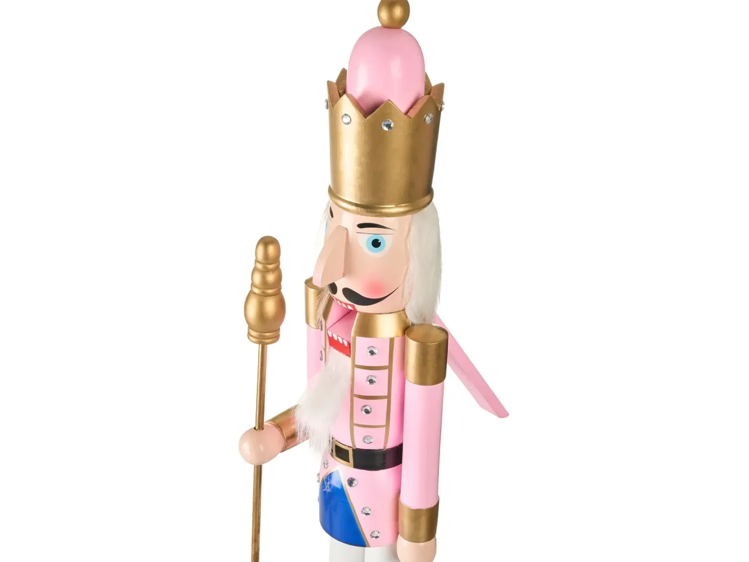 New Beliani Accessorio decorativo TROSAAN Schiaccianoci 90 cm Rosa Bianco Oro Rosa Nero