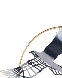 Sale Beliani Accessorio decorativo Uccello SAMARIUM Metallo Oro Blu Oro Grigio Nero
