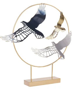 Sale Beliani Accessorio decorativo Uccello SAMARIUM Metallo Oro Blu Oro Grigio Nero