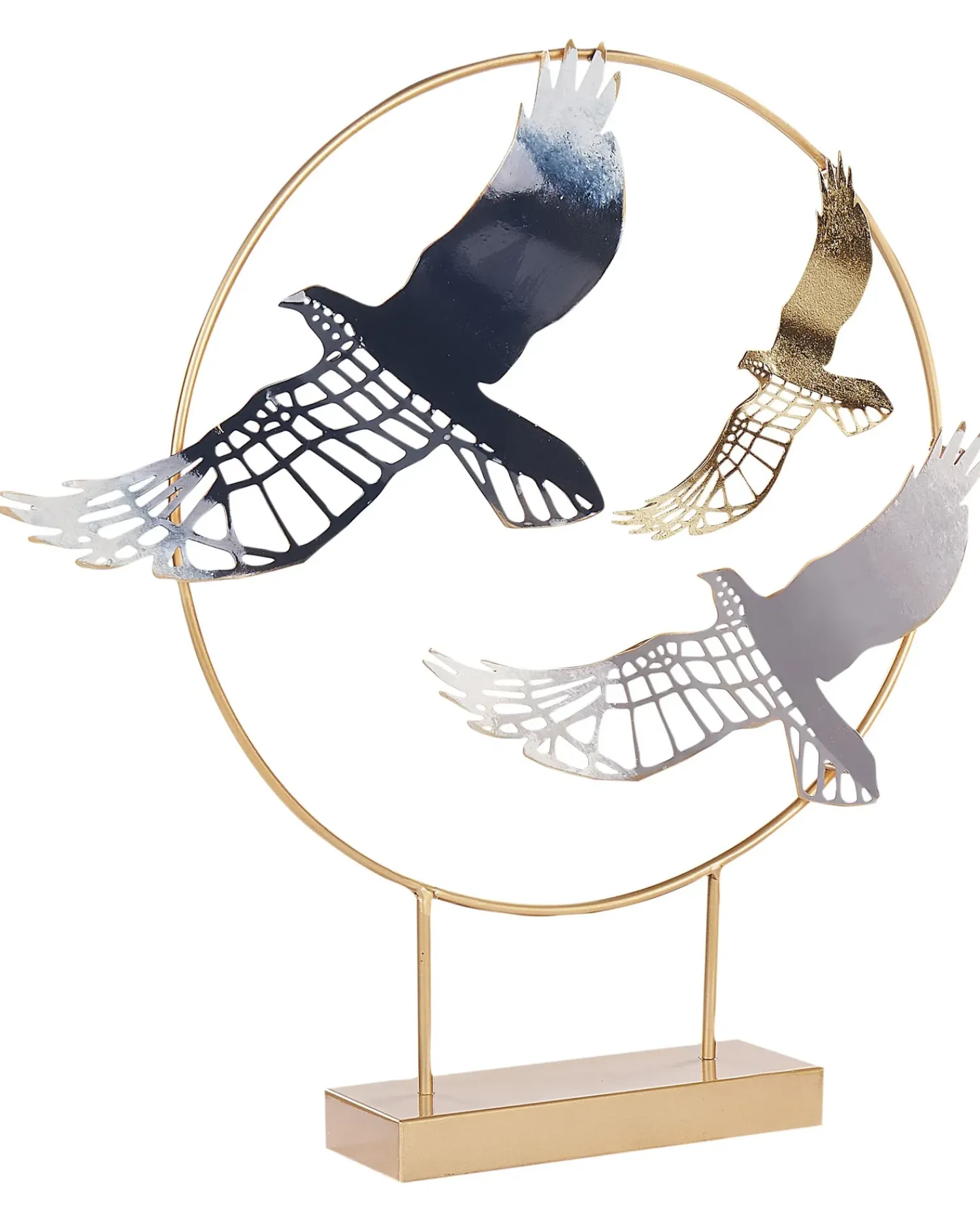 Sale Beliani Accessorio decorativo Uccello SAMARIUM Metallo Oro Blu Oro Grigio Nero
