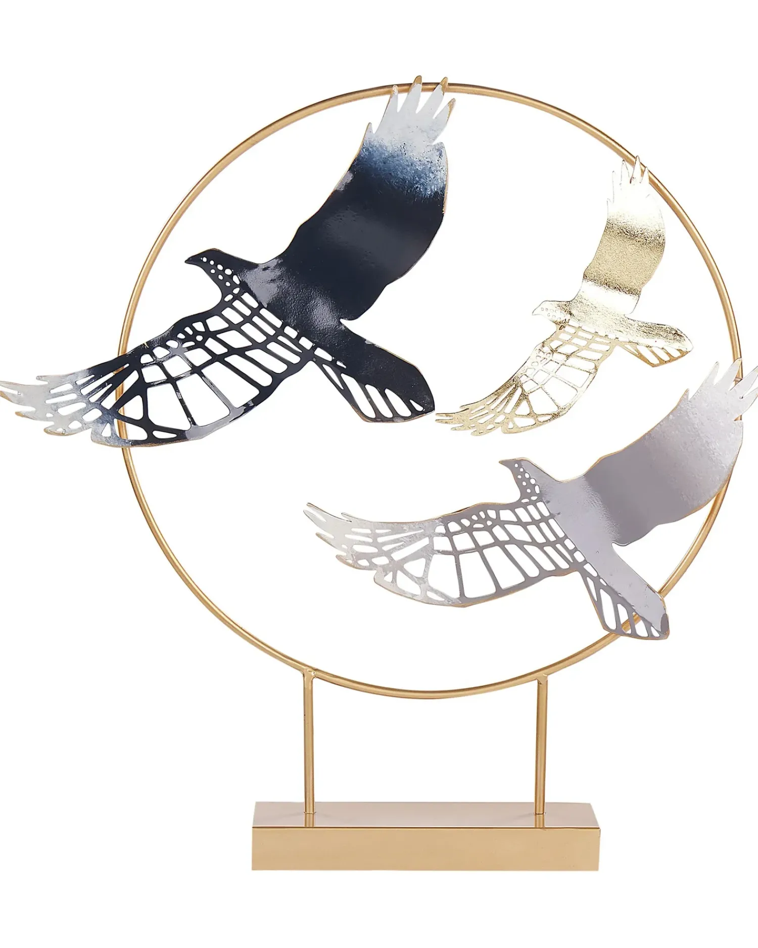 Sale Beliani Accessorio decorativo Uccello SAMARIUM Metallo Oro Blu Oro Grigio Nero