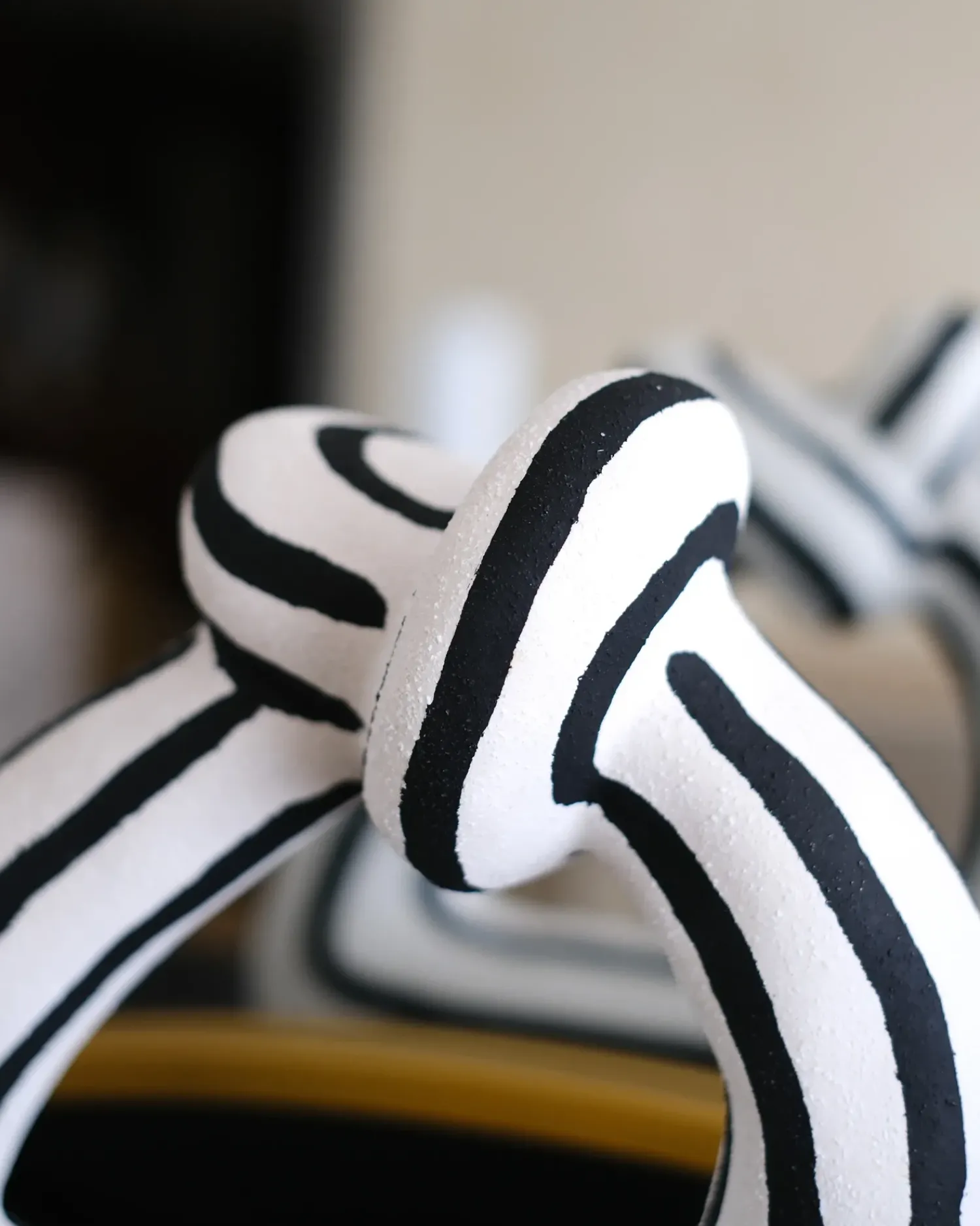 Clearance Beliani Accessorio decorativo ZANDER Gres porcellanato Nero/Bianco Bianco Nero