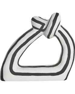Clearance Beliani Accessorio decorativo ZANDER Gres porcellanato Nero/Bianco Bianco Nero
