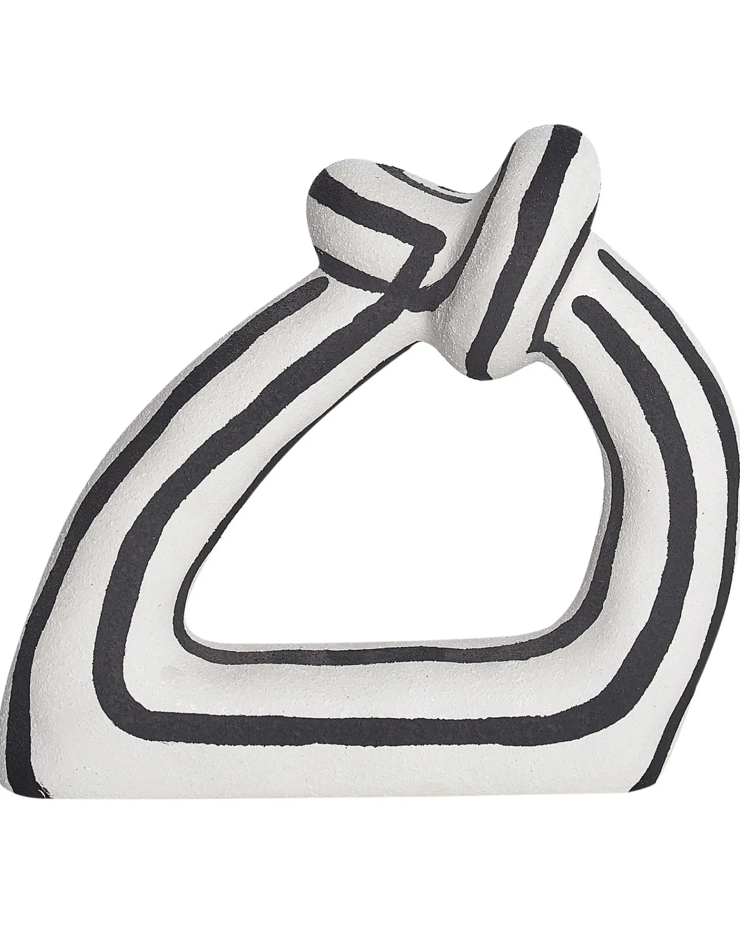 Clearance Beliani Accessorio decorativo ZANDER Gres porcellanato Nero/Bianco Bianco Nero