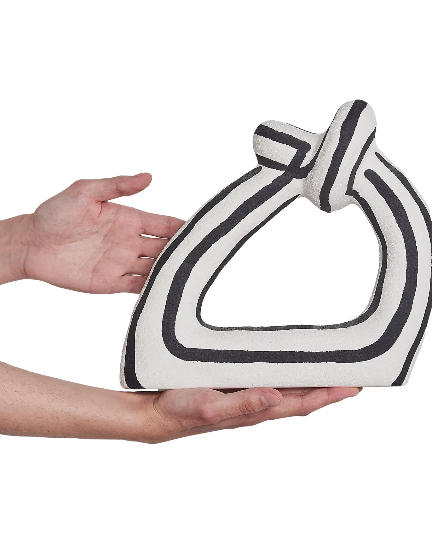Clearance Beliani Accessorio decorativo ZANDER Gres porcellanato Nero/Bianco Bianco Nero