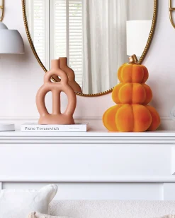 Best Beliani Accessorio decorativo Zucca KALAMATA Velluto Arancione Arancione Oro