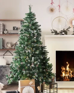 Clearance Beliani Albero di Natale artificiale LED PALOMAR Verde scuro Nero Verde
