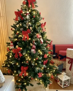 Clearance Beliani Albero di Natale artificiale LED PALOMAR Verde scuro Nero Verde