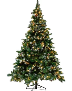 Clearance Beliani Albero di Natale artificiale LED PALOMAR Verde scuro Nero Verde