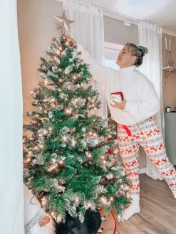 Clearance Beliani Albero di Natale artificiale LED PALOMAR Verde scuro Nero Verde