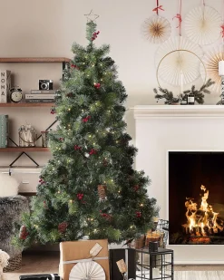 Best Beliani Albero di Natale artificiale LED JACINTO 180 cm Verde scuro Verde Nero