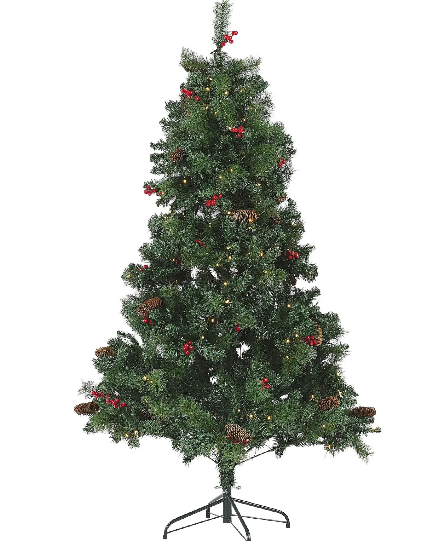 Best Beliani Albero di Natale artificiale LED JACINTO 180 cm Verde scuro Verde Nero