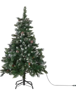 Clearance Beliani Albero di Natale artificiale LED PALOMAR Verde scuro Nero Verde