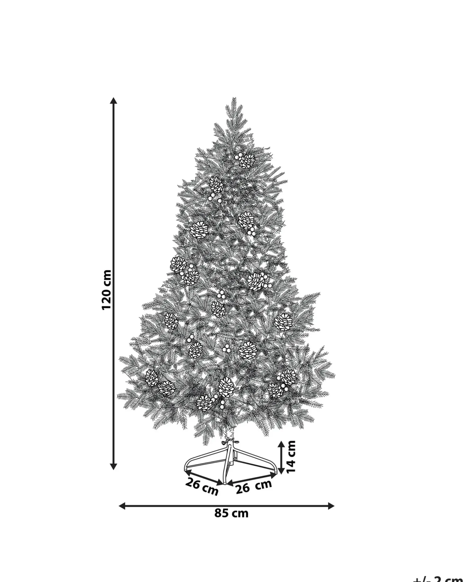 Clearance Beliani Albero di Natale artificiale LED PALOMAR Verde scuro Nero Verde
