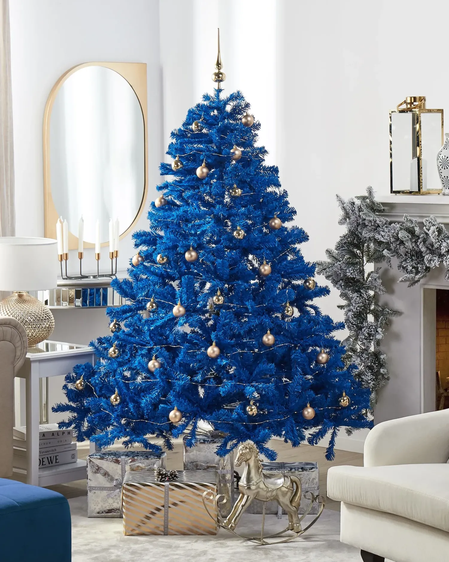 Beliani Albero di Natale artificiale FARNHAM Blu